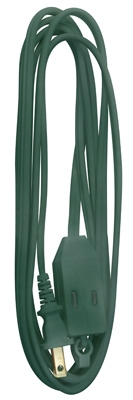 12-Ft. 16/2 SPT-2 Green Vinyl Cube Tap Extension Cord
