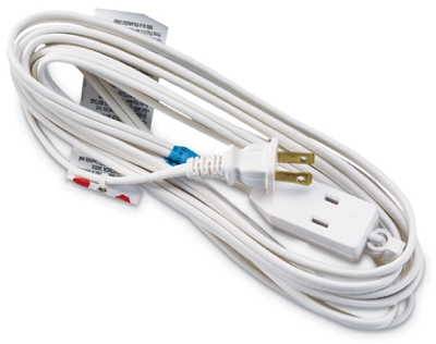Extension Cord, 16/2 SPT-2 White Polarized Cube Tap, 12-Ft.