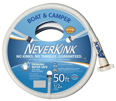 Boat & Camper NeverKink Hose, Drinking Water Safe, 1/2-In. x 50-Ft.