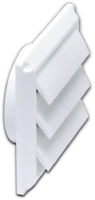 Dryer Vent Face Plate, Louvered, White, 4-In.