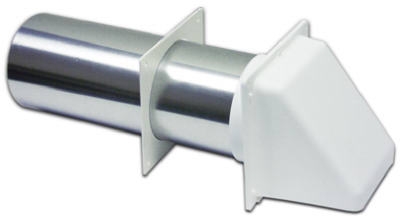 Dryer Vent Hood With Tail Piece, Removable Screen & Sleeve, White, 4-In.