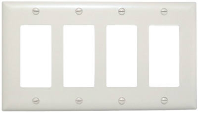 White 4 Decorator Opening Nylon Wall Plate
