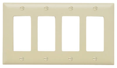 Ivory 4-Opening Nylon Wall Plate