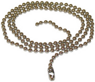Beaded Chain With Connector, Brass-Plated Steel, 3-In.