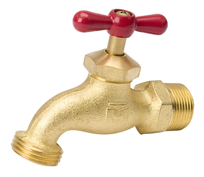 Hose Bibb, Heavy-Duty, Brass, 1/2 MP x 1/2 Solder x 3/4-In. Hose