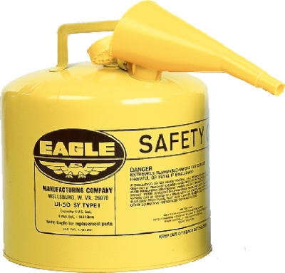 Safety Diesel Gas Can, Yellow Type I, 5-Gal.