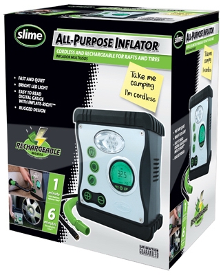 Cordless Tire Inflator + LED Light, Automatic Shut Off, 12-Volt