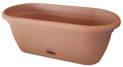 Lucca Self-Watering Window Box, Terra Cotta, 18-In.