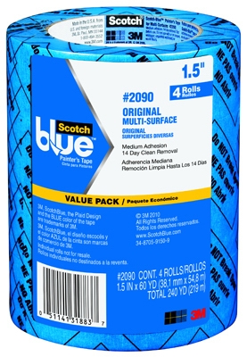 Blue Painters Tape, 1.41-In. x 60-Yd., 4-Pk.