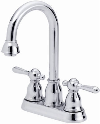 Bar Faucet, 2 Metal Handles, Brushed Nickel