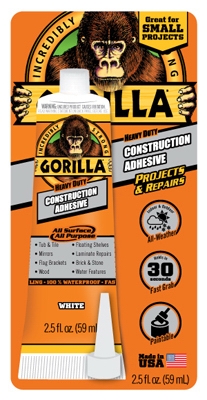 Construction Adhesive, Heavy-Duty, 2.5-oz.