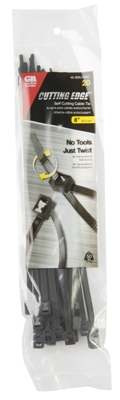 Cable Ties, Self-Cutting, Black, 8-In., 50-Pk.