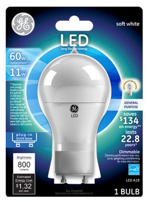 LED Light Bulb, White, 800 Lumens, 11-Watt