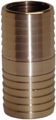 Insert Coupling with Barbed Ends, Yellow Brass, 1-In.
