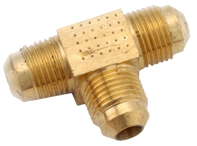 Pipe Fittings, Flare Tee, Brass, 1/2-In.