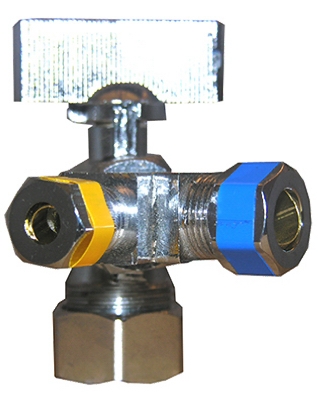 Valve, 3-Way, 1/2 x 3/8 x 1/4-In.