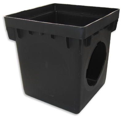 Double Catch Basin with 2 Openings, Black, 12 x 12-In.