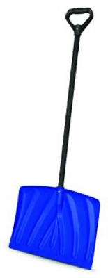 18-Inch Blue Poly-Coated Snow Shovel With D-Grip Handle