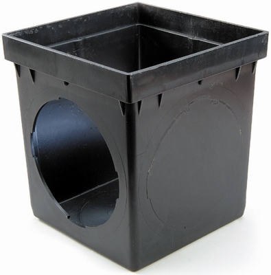 Double Outlet Catch Basin, 9 x 9-In.