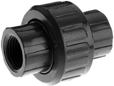 PVC Threaded Union, Gray, 1.25-In.