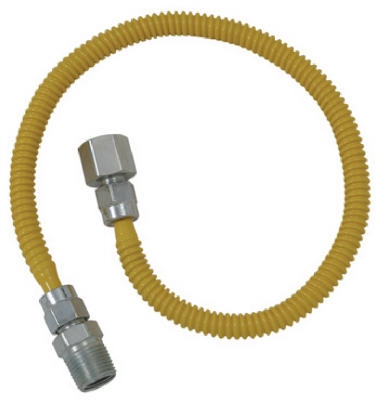 Gas Connector with Fitting, 1/2 x 1/2 Female/Male x 24-In.