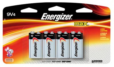 Alkaline Batteries, 9V, 4-Pk.