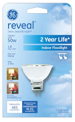 Reveal Quartz Halogen Flood Light, 50-Watt