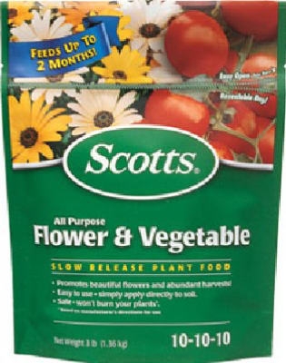 Continuous Release All-Purpose Flower & Vegetable Food, 10-10-10 Formula, 3-Lb.
