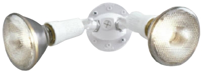 150-Watt White Plastic Twin Flood Light