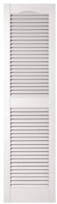 Pair Of 15 x 55-Inch White Louvered Shutters