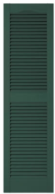Pair Of 15 x 55-Inch Forest Green Louvered Shutters