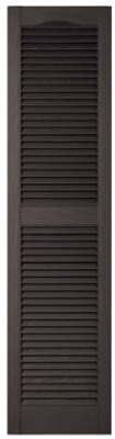 Pair Of 15 x 60-Inch Black Louvered Shutters