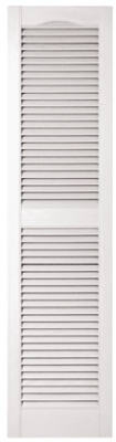 Pair Of 15 x 60-Inch White Louvered Shutters
