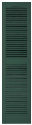 Pair Of 15 x 60-Inch Forest Green Louvered Shutters
