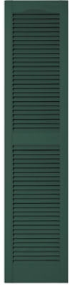 Pair Of 15 x 64-Inch Forest Green Louvered Shutters