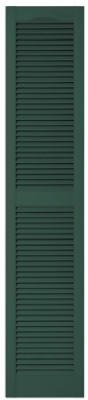 Pair Of 15 x 72-Inch Forest Green Louvered Shutters