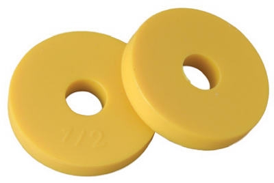 2-Pack 3/4 O.D. 1/2-Inch Flat Yellow Faucet Washer