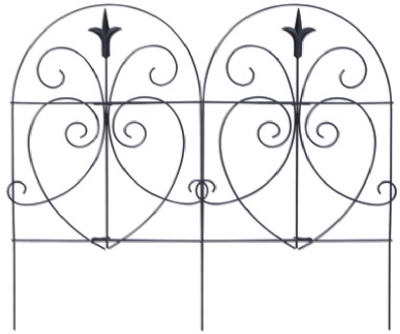 Black Romantic-Style Garden Fence, 18-In. x 8-Ft.