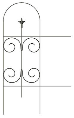 Black Garden Fence With Finial, 32-In. x 8-Ft.