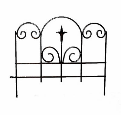 Black Garden Edge With Finial, 16 x 18-1/2-In.