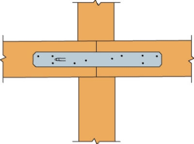 Strap Tie Connector, 16-Ga. Steel, 1.25 x 11-5/8-In.