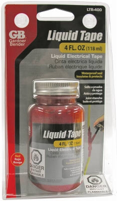 Liquid Electrical Tape, Red, Waterproof, 4-oz.