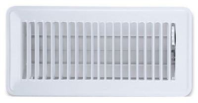 Floor Register, 4 x 10-In., White