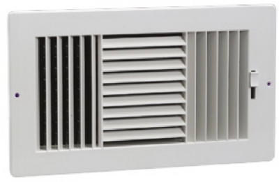 12 x 6-Inch 3-Way White Ceiling or Sidewall Diffuser