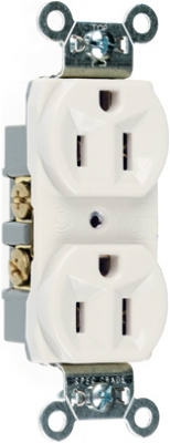 Duplex Outlet, Heavy-Duty, White, 125-Volt, 15-Amp