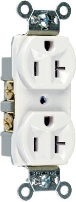 Duplex Outlet, Heavy-Duty, Ivory, 125-Volt, 20-Amp