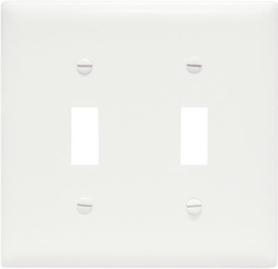 White 2-Toggle Nylon Wall Plate