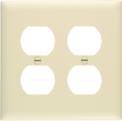 Ivory 2-Duplex Outlet Openings