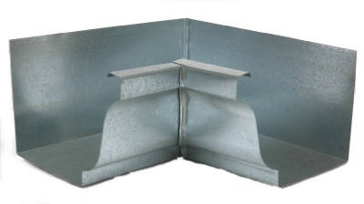 Gutter Inside Mitre, Mill Finish Galvanized Steel, 4-In.