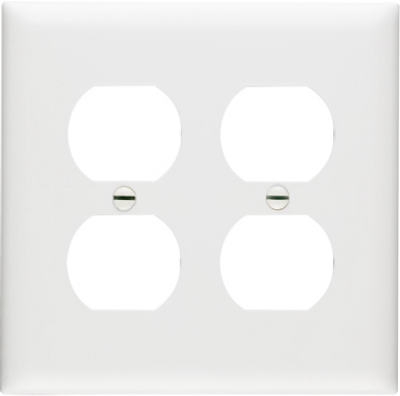 White 2-Duplex Outlet Openings